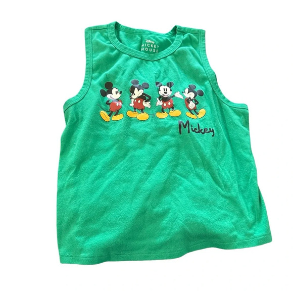 Disney Micky Mouse green sleeveless top boy size large - Picture 1 of 3